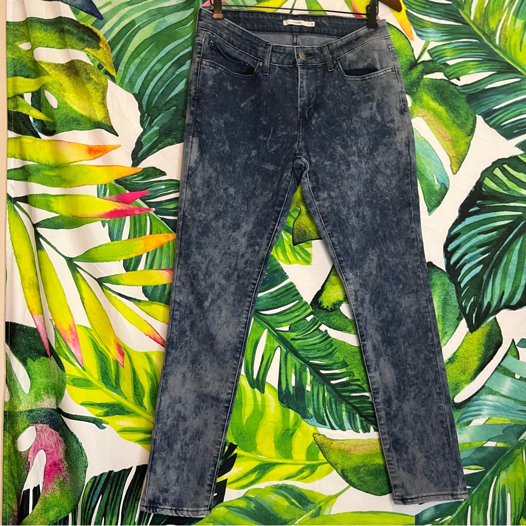 Levi’s 711 Skinny 29/30 Acid Wash Blue Skinny School College Denim Jeans